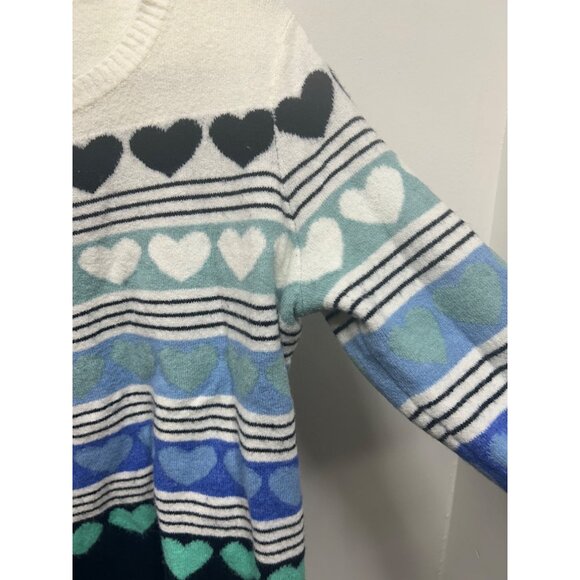 Talbots Womens Heart Pattern Sweater Multi-color novelty large - Picture 5 of 7